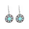 Vintage Round Geometric Jewel Red Skinny Earrings Round Ethnic Style Internet celebrity Women's Earrings
