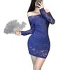Golden Night Plus Size Off-Shoulder Lace Dress - Sexy Slimming Hip-Hugging Design