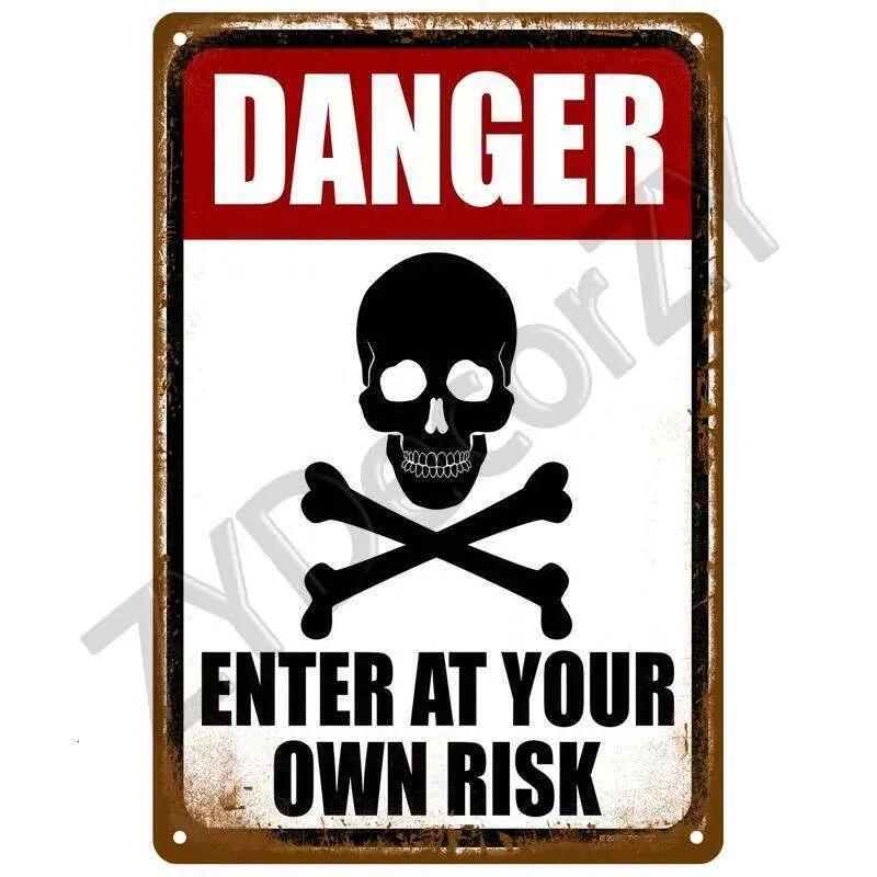 Warning Retro Tin For Home Room Wall Decor Art Metal Sign Vintage Bars Garage Cafe Club Man Cave Pubs Mural Plate Poster 26T0104 26T0104