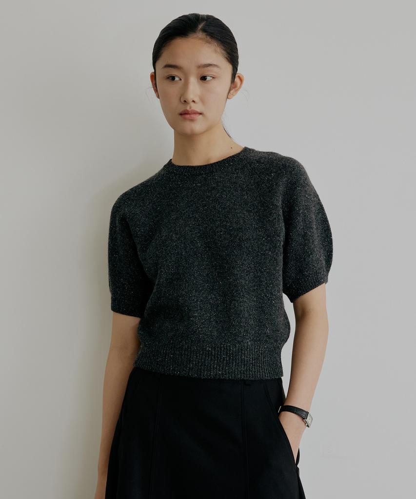 ARTID Metallic Cashmere Short Sleeve Knit_3 Colors