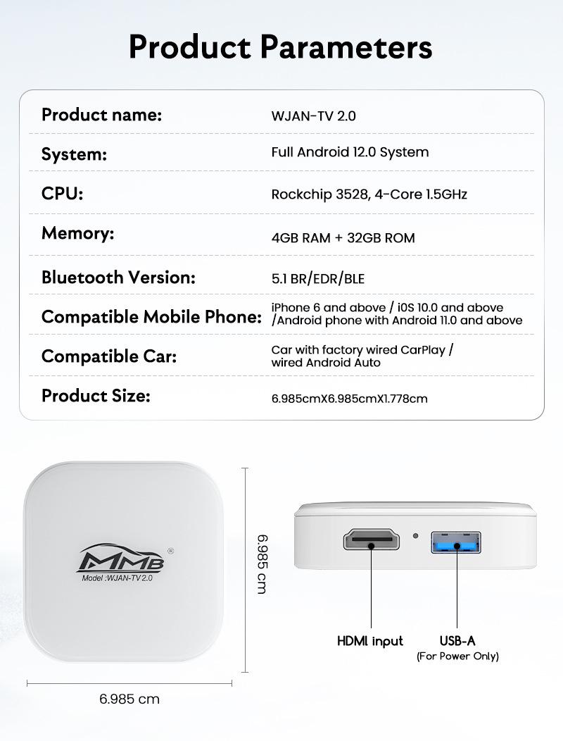 

Compatible Wired to Wireless CarPlay/Android Auto Adapter