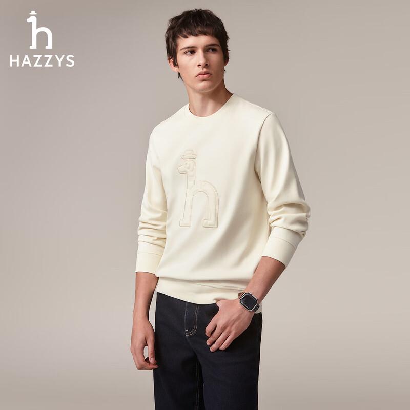 Мужской флисовый свитшот с круглым вырезом и большим логотипом HAZZYS L