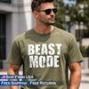 Oversized Beast Mode T-Shirt Graphic Printed Men's Fit Cotton Tshirt For Gym