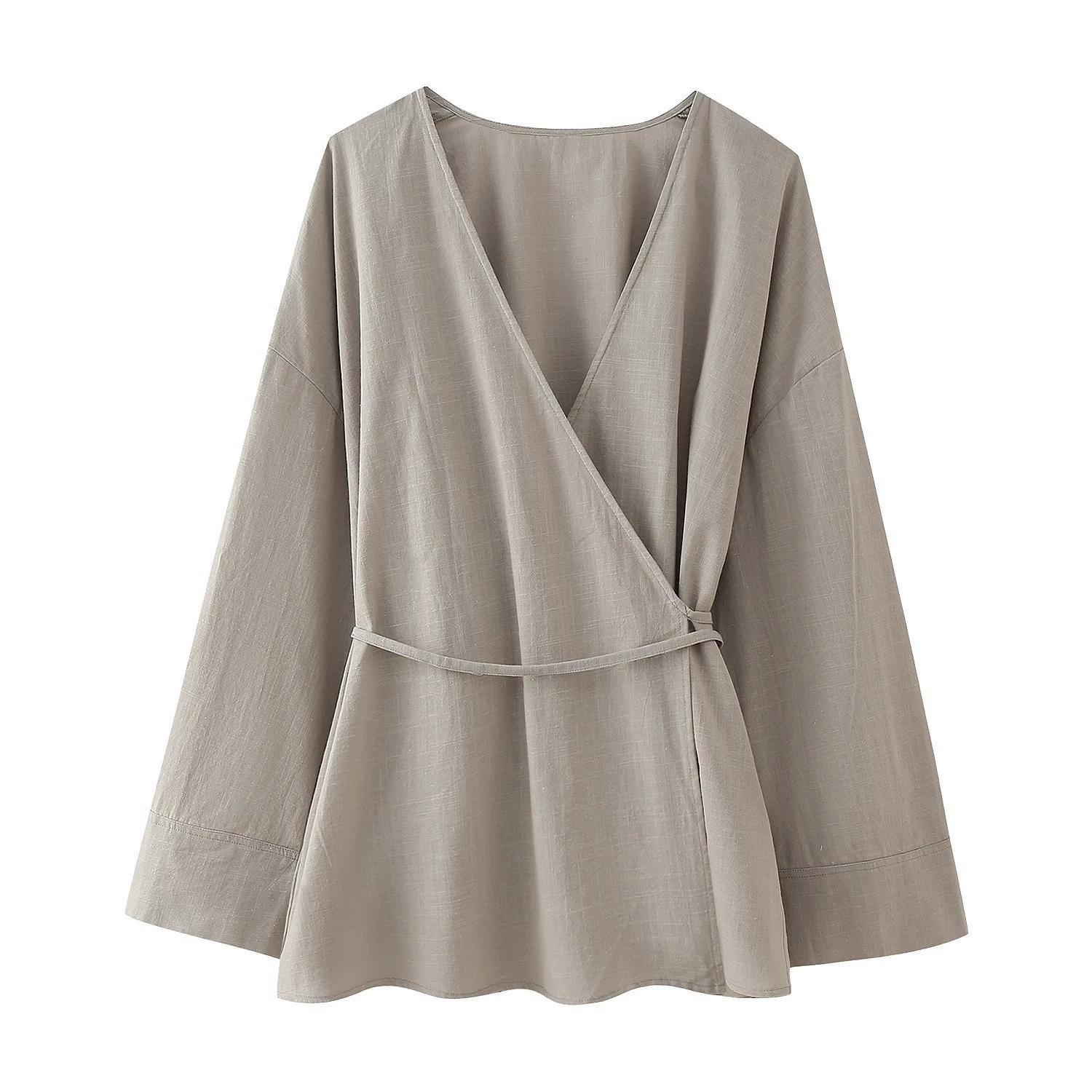 

Женская верхняя одежда в стиле кимоно с двойными лацканами, японский кардиган на весну и осень L хаки