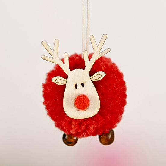 2Pcs/Set Felt Fawn Pendant Plush Doll Lovely Easy-cleaning Colorful Christmas Tree Elk Stuffed Toy for Gift
