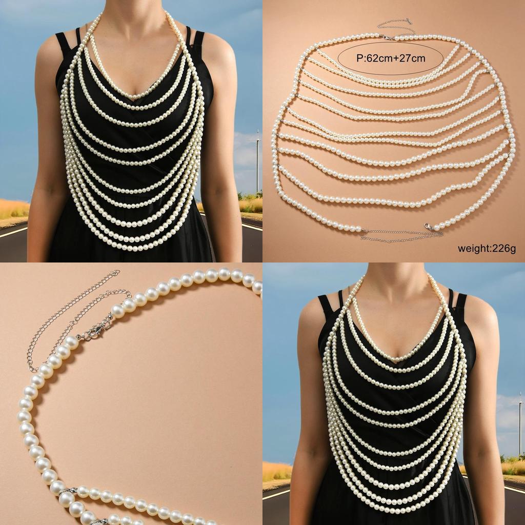 Sophisticated Pearl Body Chain For Night Out Fashion Accessories