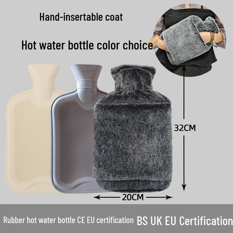 Explosion-Proof Hot Water Bottle: Rubber Design for Stomach and Feet, Long-Lasting Warmth