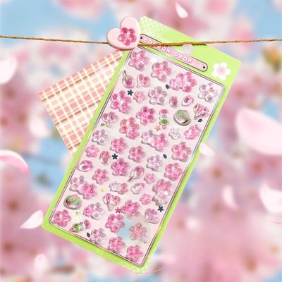 3D Geprägter Blumenaufkleber Wasserfester PVC-Aufkleber Wandaufkleber für Sammelalbum Journal Laptop Handyhülle Wasserflasche