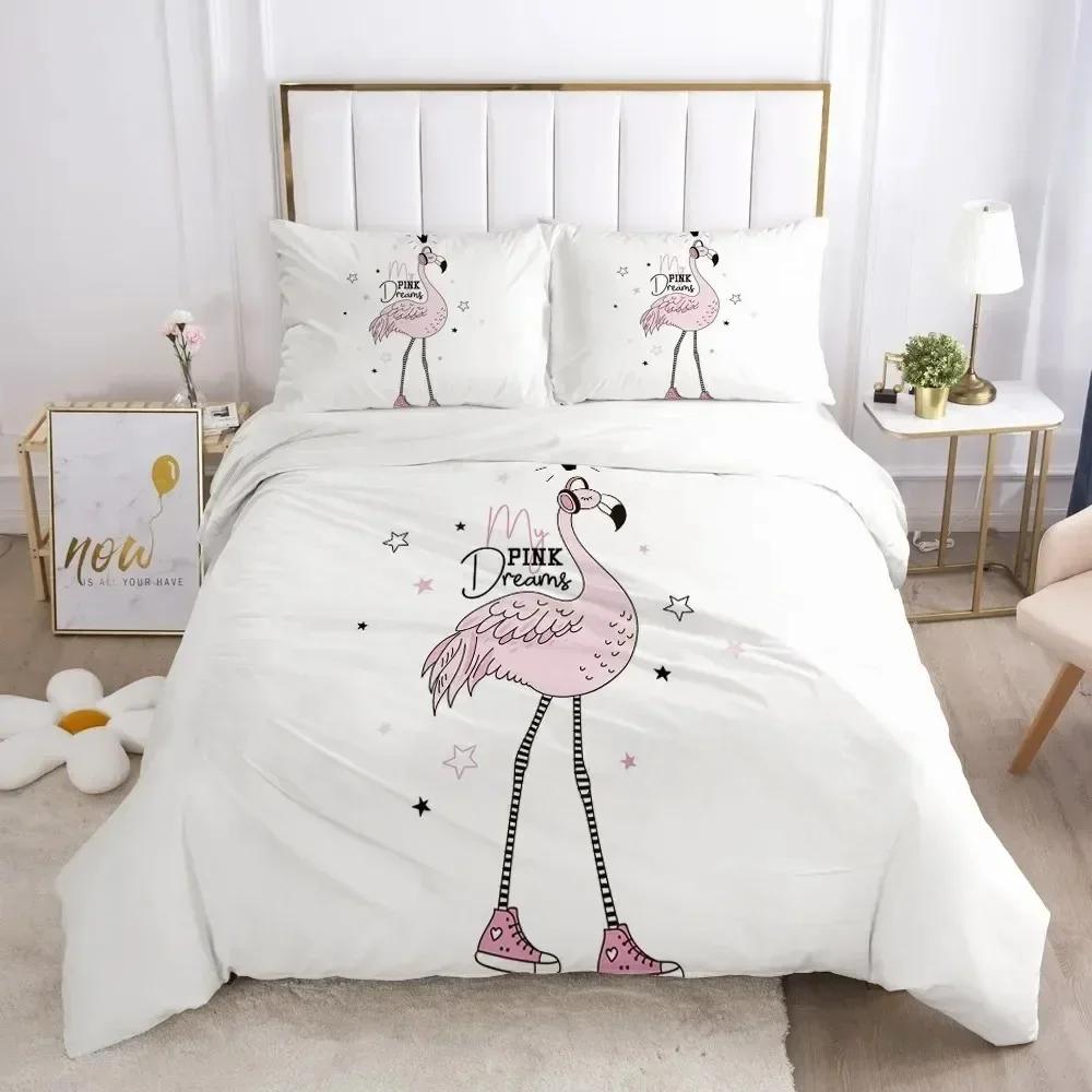 

Top 3D Printed Lovely Pink Bedding Set Duvet Cover Bedroom Comforter Covers Single Twin King Size Quilt Cover Home Textile 135x200cm
