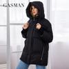Gasman 2023 Brand High Quality Solid Women's Jacket Black Fashion Warm Coats Women Winter Down Jackets Hooded Parkas 83271