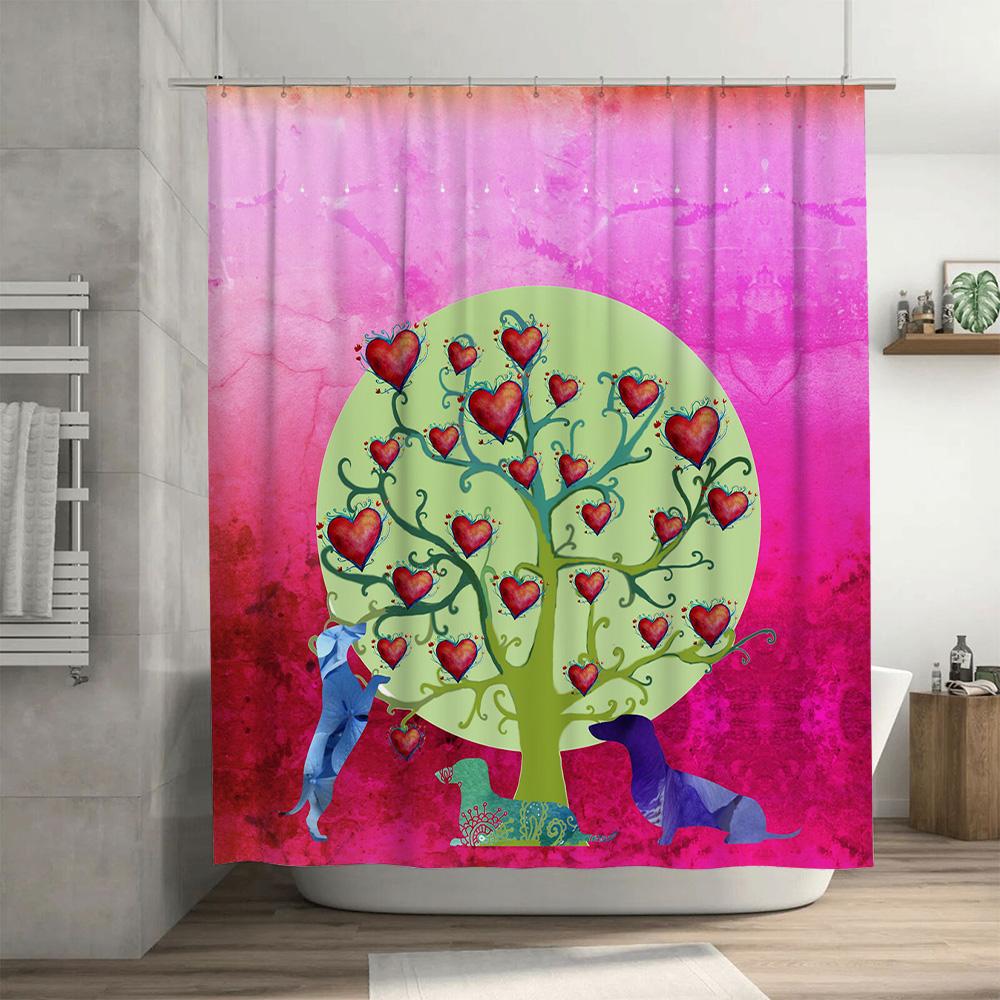Adorable Fruit Printed Shower Curtains With Bible Verse Modern Red Apple Design For Bathroom Decorations Easy Installation (Whit