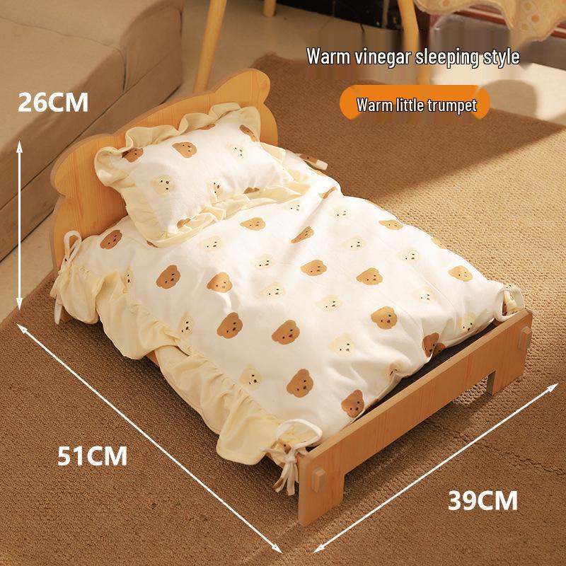 Solid Wood Washable Cat & Dog Bed - Four Seasons Princess Pet Nest