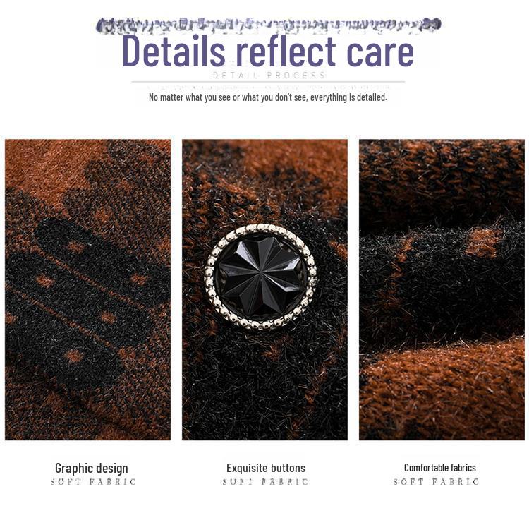 Grandma's Knitted Lapel Cardigan for Spring and Fall - Stylish Sweater for Middle-Aged and Elderly Women