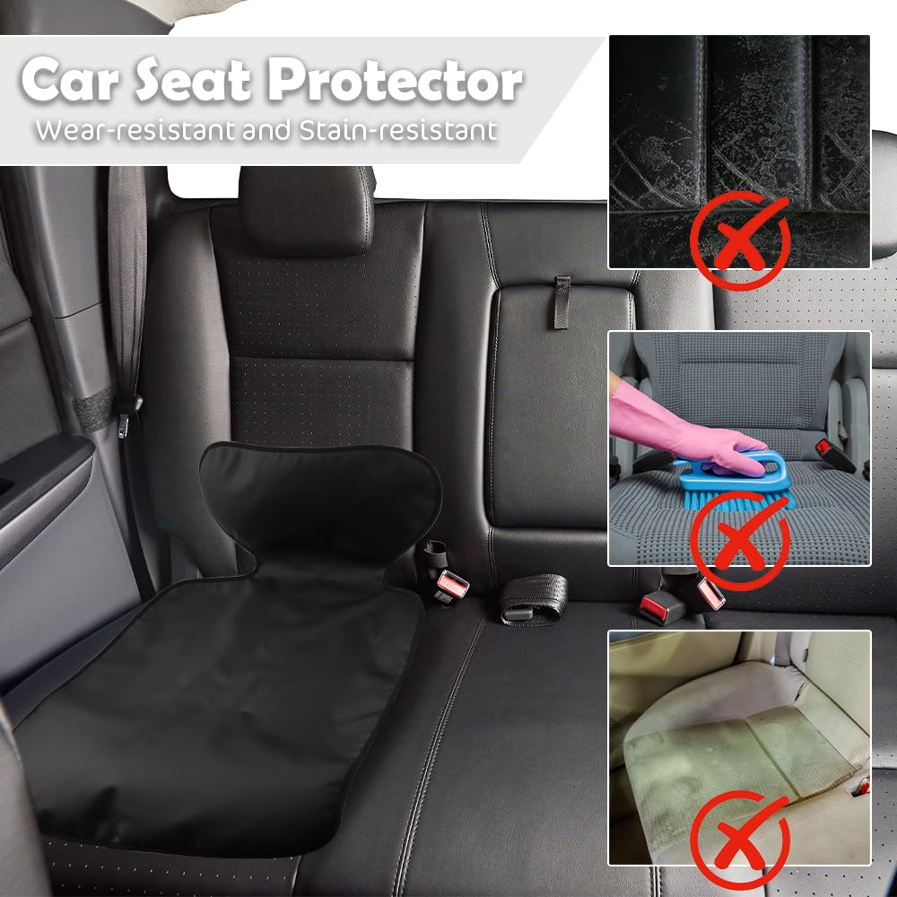 Car Seat Protector Set Universal Leather Seat Guard Waterproof Baby Mat for Crumbs and Potty Training 2-in-1 - Anti-Slip + Spills,