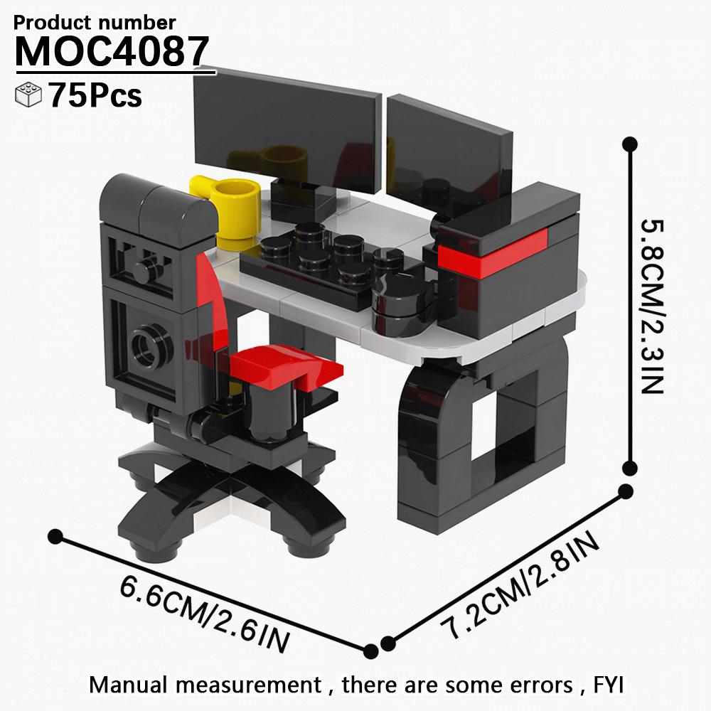 MOC City Series Domácí stůl Kompatibilní Herní stoly Stavebnice Dárek pro přátele Vzdělávací hračky pro děti Dospělé Sestavené kostky