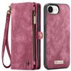 For iPhone 17e 16e Magnetic Wallet Case Compatible Magnetic RFID Blocking Zipper Card Holder Detachable Strap Shockproof Cover