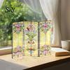 Colorful Folding Screen Mini Decorative Stained Glass Effect 3 Panel Divider Acrylic Desktop Office Desk Decoration Ornament for Home Living