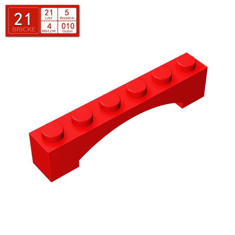 BRICKE 1x6 Arch Brick Compatible with LEGO 92950 Building Blocks - Loose Parts & Educational Accessories 50g (~31 pcs)