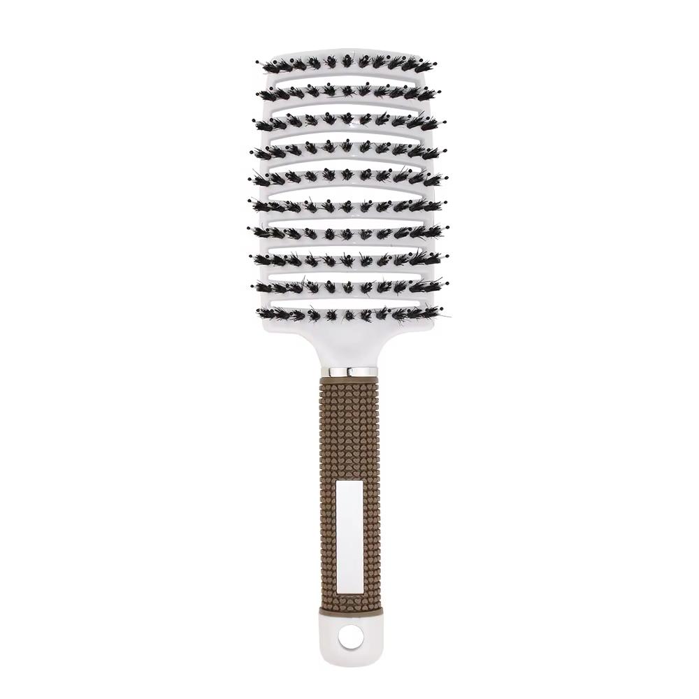 Scalp Massage Comb Bristle Nylon Rubber Handle Vent Detangle Brush for Curly Hair Women & Men Hairdressing Tools
