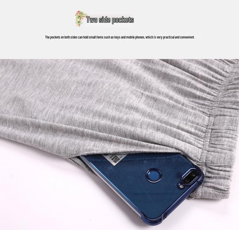 Męskie lekkie modalowe spodenki piżamowe na lato - Rozmiar Plus Size, Bardzo Szeroki Krój