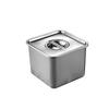 Quadratische Edelstahl-Gewürzbox 16cm mit Deckel für Küche oder Grill.