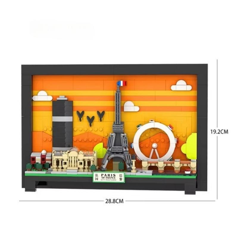 

Non-Toxic 598Pcs City Postcard Paris France Wall Hanging Building Blocks Small Particle Educational Toy Children Toy Gifts 4925