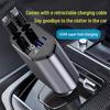 Car Charger  Cigarette Lighter  with Two Extendable Fast Charging Cables  Suitable for Devices Such As Android/Huawei and IPhone