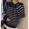 Fashion Striped Loose Women's Sweaters, Spring and Autumn Women's Knitwear Design Sense Niche Tops 6439#
