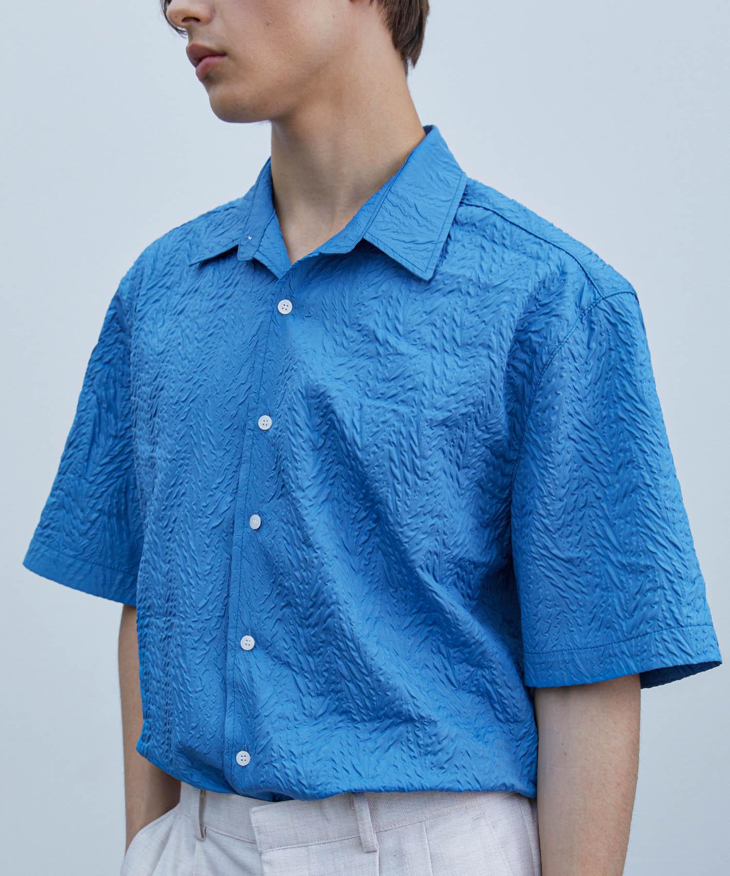 Triple Sense Leaf Jacquard Half Shirt_Blue M