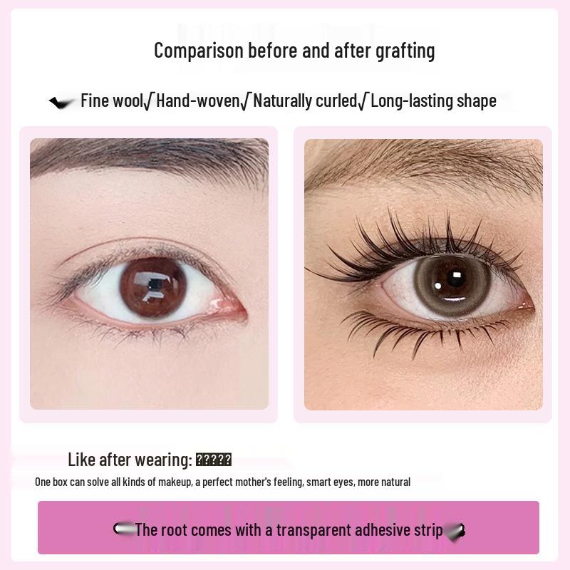 Original Cuteness Maine Coon Fox Style Glue-Free False Eyelashes, 10-15mm Natural Realistic with Extended Outer Corners.