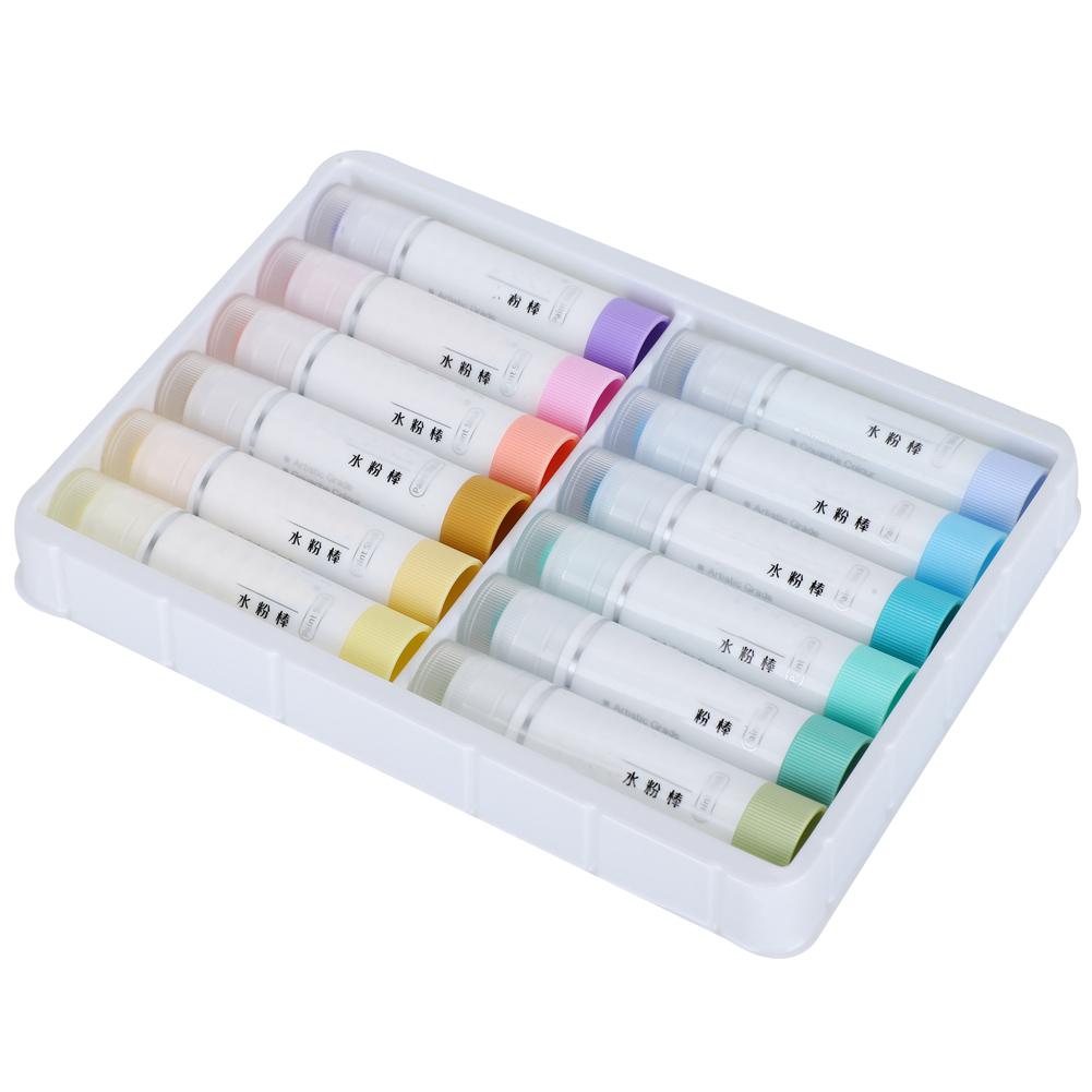 12Pcs WaterSoluble Crayon Rotatable Gouache Color Oil Pastels Children Painting Stick