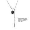 Anhänger Halskette Quadratischer Buchstabe Quaste Schmuck Schwarz Strass Spleißen Schlüsselbein Kette Geburtstagsgeschenke