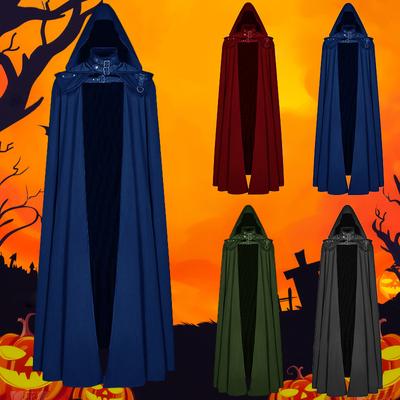 Modischer Kapuzenumhang für Halloween-Partys, mittelalterlicher vierfarbiger Kapuzenumhang, gotischer langer Kapuzenumhang für Herren