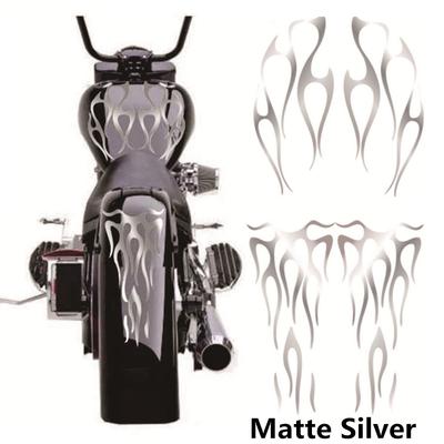 Silberner Motorrad-Kraftstofftank und Kotflügel, wasserfester Vinyl-Aufkleber, Dekor-Aufkleber
