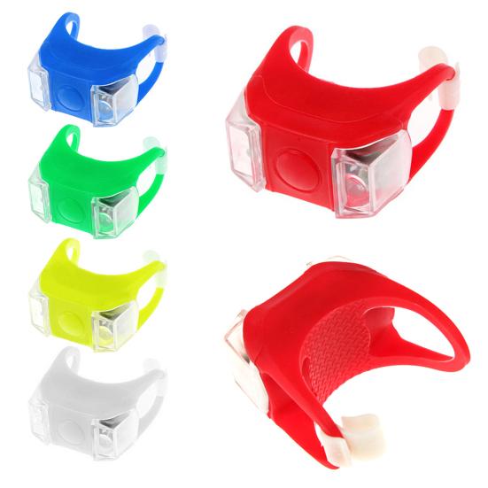 Silicone Bicycle Bike Cycling Head Tail Rear Warning Safety LED Lamp Light Bulb