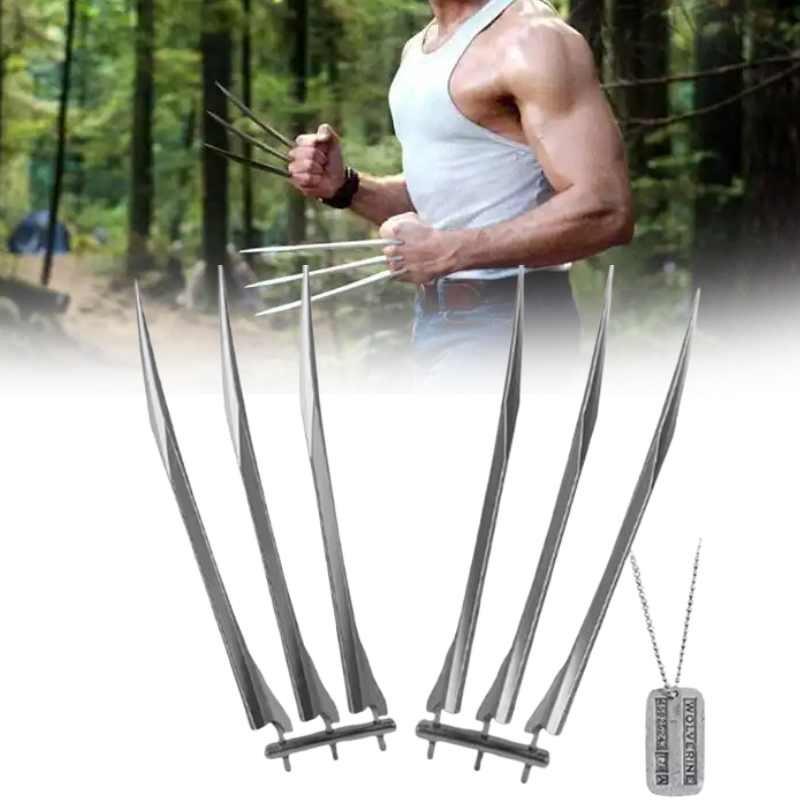 Wolverine Claw Wolf Toy With Logan Dog Tag Necklace Halloween Cosplay Props