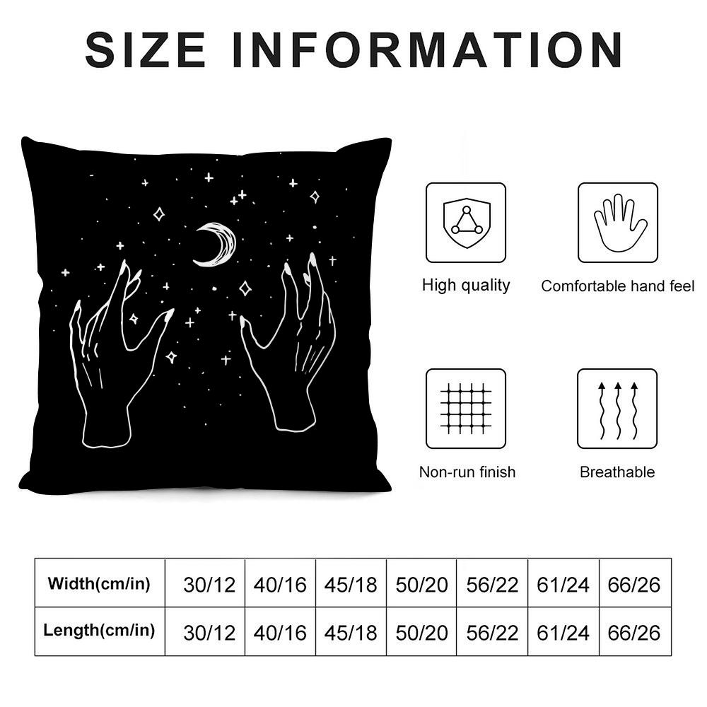 C-Celestial H-Hands Art Print Cushion Cover Pillowcase Ultra Soft Skin Friendly Fabric Cloud Like Comfort & Concealed Zipper