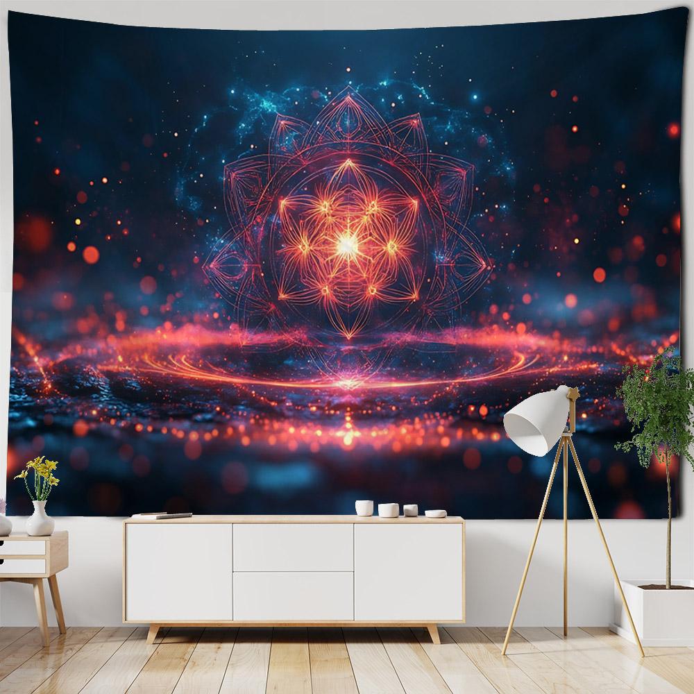 Psychedelic mandala tapestry geometric fractal kaleidoscope art wall hanging cloth hippie bohemian home decoration bed sheet