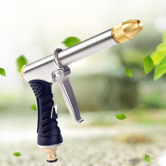 Garden Hose Nozzle, Long Wand High-Pressure Sprayer with Anti-Slip Grip, Heavy Duty Booster Nozzle for Car Washing Garden Watering