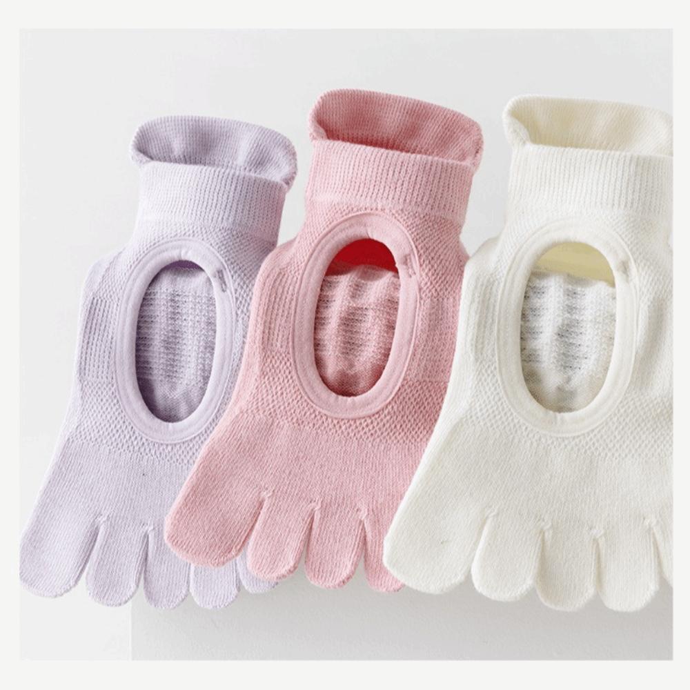 Breathable Pilates Yoga Socks Mesh Ballet Boat Socks New Five Finger Socks  for Dance Practice