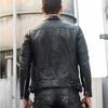 Handmade Black Men's Jacket Real Soft Lambskin Leather Biker Motorcycle Stylish
