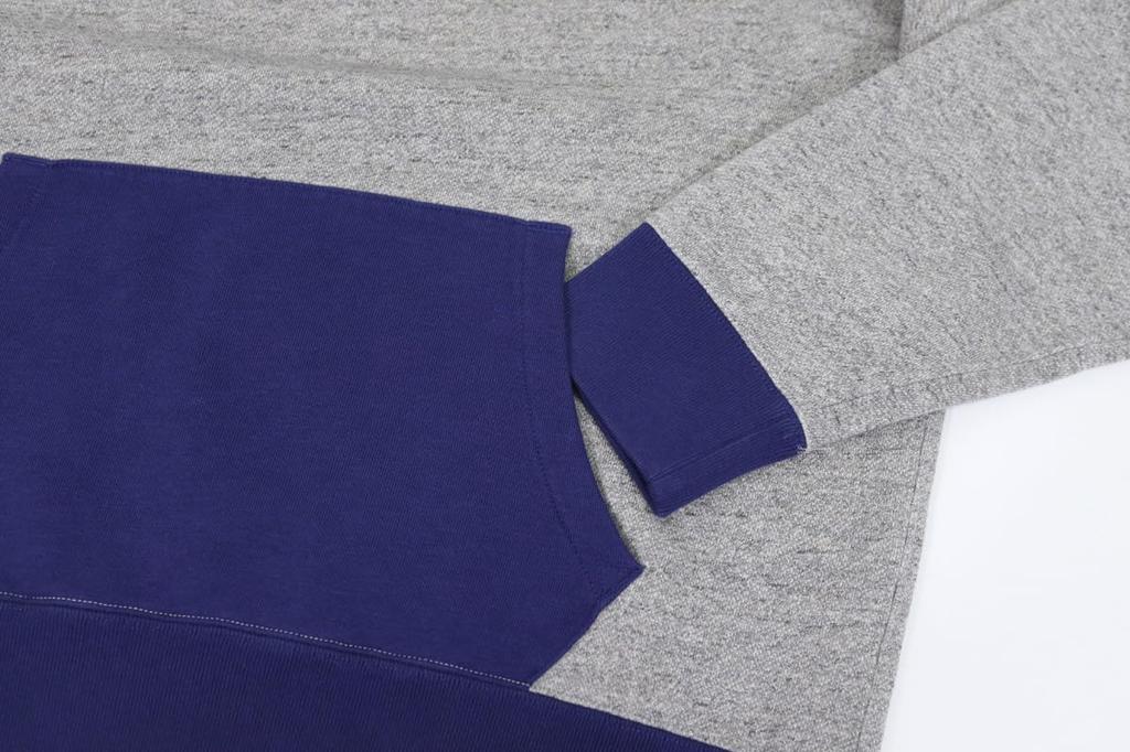 Polo Ralph Lauren Vintage Pullover Sweatshirt with Attached Size Men's Two-Tone Hood, M, GRHTR/NVY (Product Code 01020155)