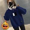 Plus Size Women's Velvet Thick Sweatshirt: Autumn/Winter Loose Fit, Slimming, & Fashionable