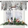 Christmas Short Curtains Valances Christmas Decorations for Home 2026 Xmas Ornaments Windows Treatments for Kitchen Bathroom