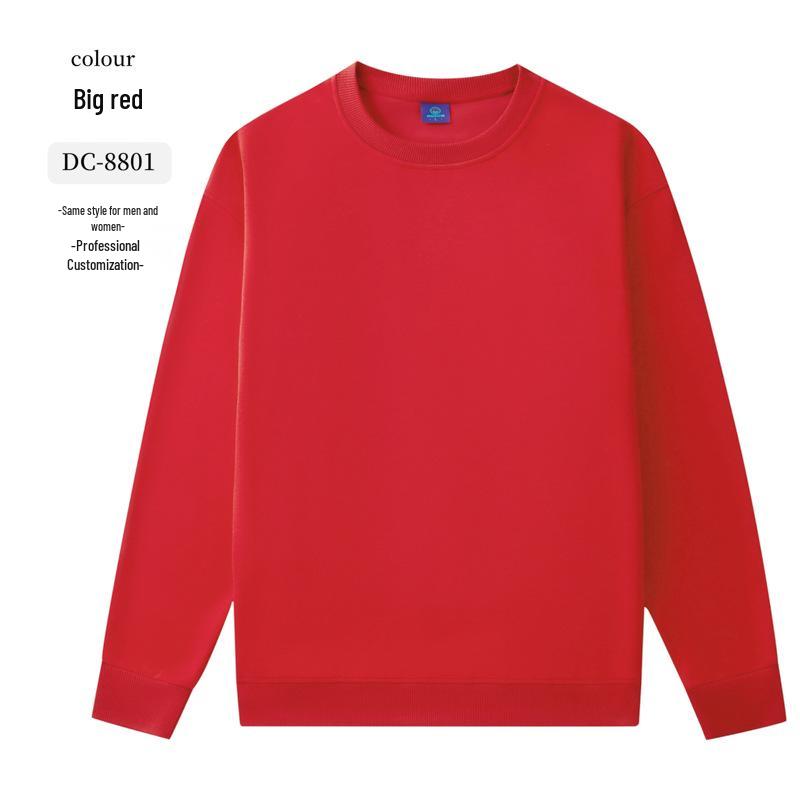 Dark Green Cotton Hoodie with Logo: Corporate Team or Class Uniform, Long Sleeve, Round Neck for Autumn/Winter.