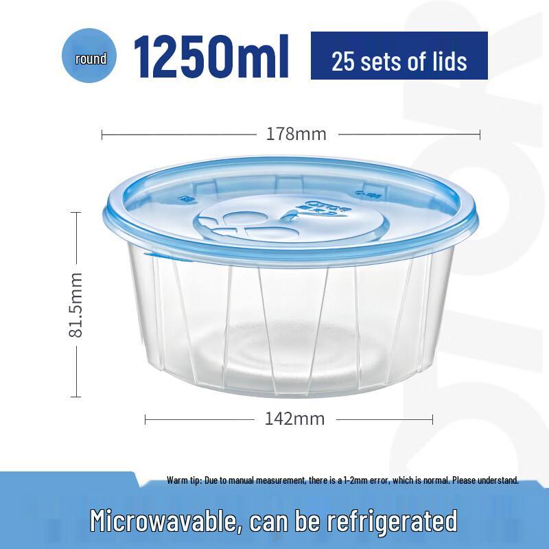 New Tenacity 1250ml Disposable Microwaveable Food Container Set