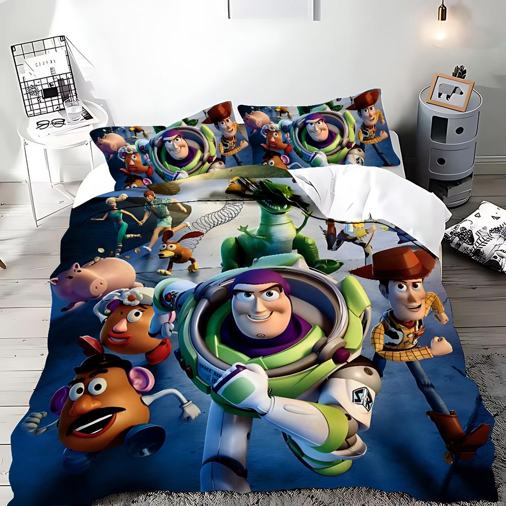 Hot Toy Story Duvet Cover Pillowcase Cartoon Buzz Lightyear Bedding Set Adult Boy Girl Bedroom Decoration Children Gift Single
