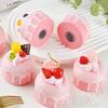 Pink Fruit Cream Simulation Mini Cake Slow Rising Squishy Toy Dessert Stress Relief Squeeze Fidget Toy