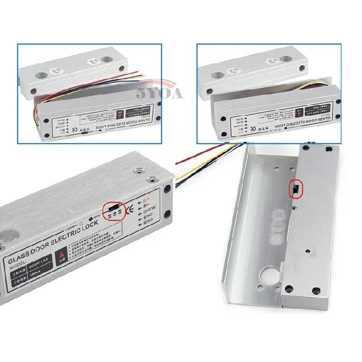 5YOA Electric Drop Bolt Lock Security for Fully Frame Less Glass Door Electronic Access Control System Kit