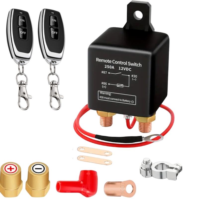 Smart Wireless Remote Power Cut Switch 250A 12V/24V Anti-Leakage Relay 250A 12V